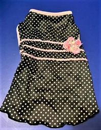 Silky feel polkadot dress with flower
